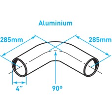 Exhaust Elbow 90º Bend, ​Aluminized Steel - 4"